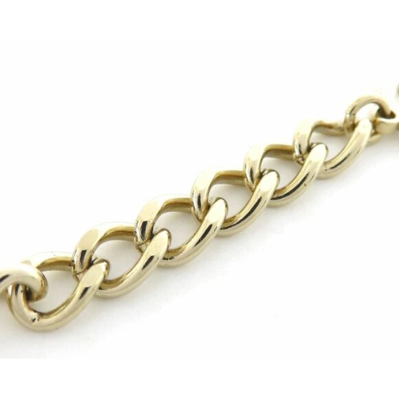 CHANEL CC Logos Rhinestone Pearl No.5 Bracelet 7.5" Gold Tone A22S Auth - Picture 6 of 10